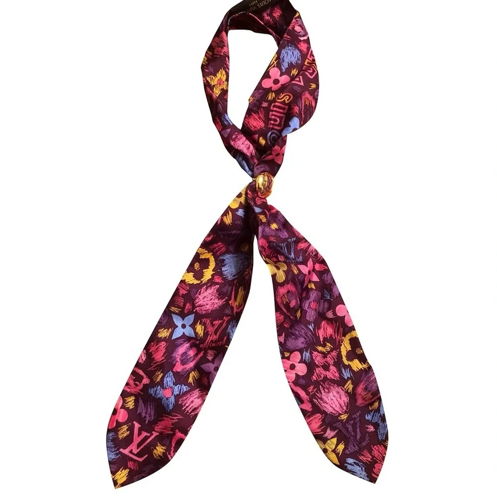 Louis Vuitton Floral Silk Scarf - Pink and Yellow